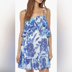 JustFab For Summer! Ruffle Shift Dress, Floral Mini-Dress Loose And Breezy!